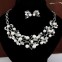 SET bijuterii mireasa fashion colier si cercei placate cu perle si cristale#1