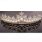 SET bijuterii mireasa colier cercei tiara diadema cu perle si cristale#5