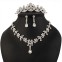 SET bijuterii mireasa colier cercei si tiara placate cu Argint 925 si cristale#1
