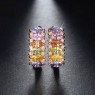 Cercei aniversare placati cu aur 14k si cristale multicolore cubic zirconia