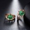 Cercei design floral Smarald placati cu aur 14k si cristale Zirconiu#2