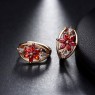 Cercei design floral Rubin placati cu aur 14k si cristale Zirconiu