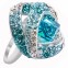 Inel Aqua Blue fashion placat cu platina si cristale austriece#1