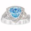 Inel logodna Blue Topaz placat cu argint 925 si cristale austriece#2